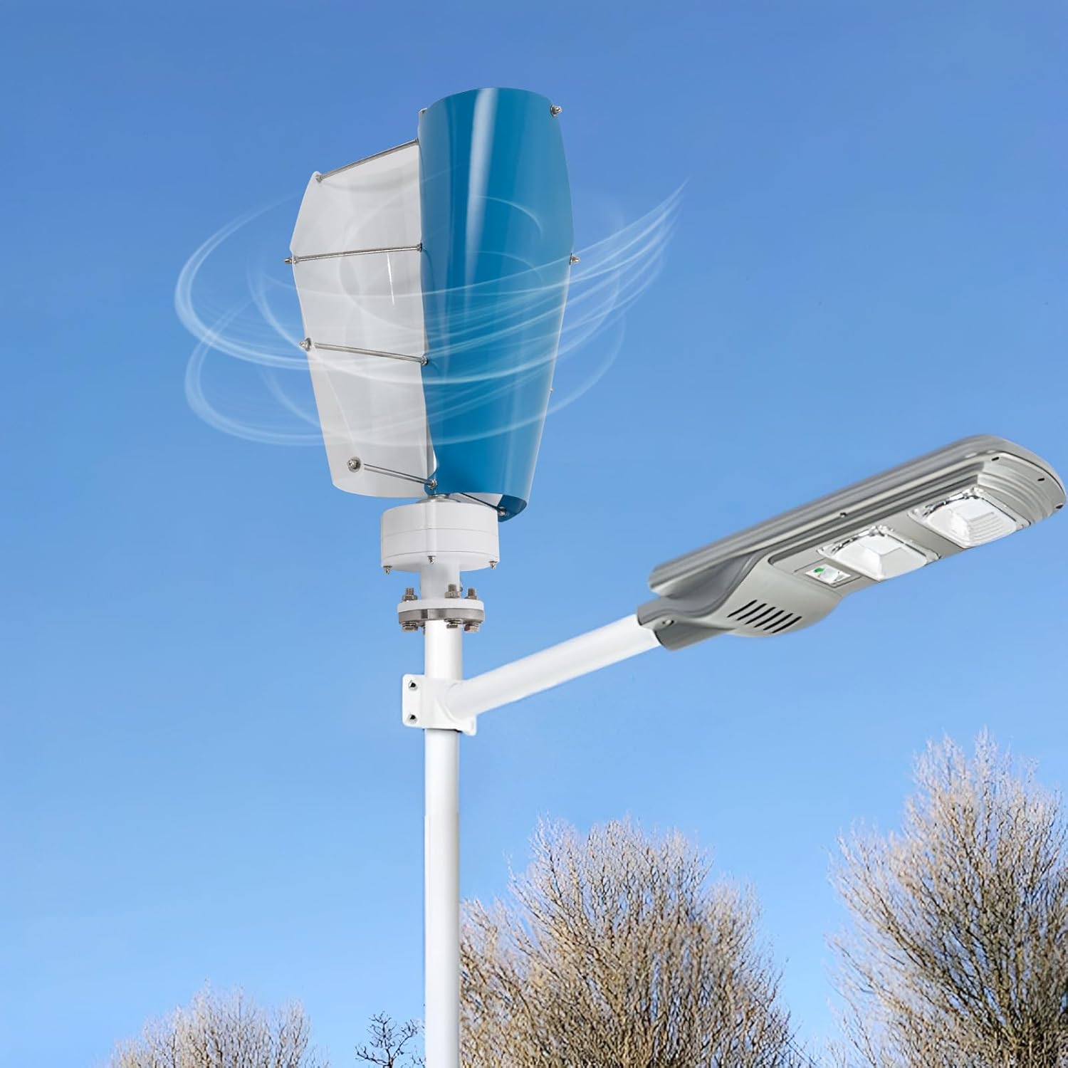 500W Vertical Axis Wind Turbine Kit - Home Wind Power System, Permanent Magnet Generator for Boats, Gazebos (12V Blue)