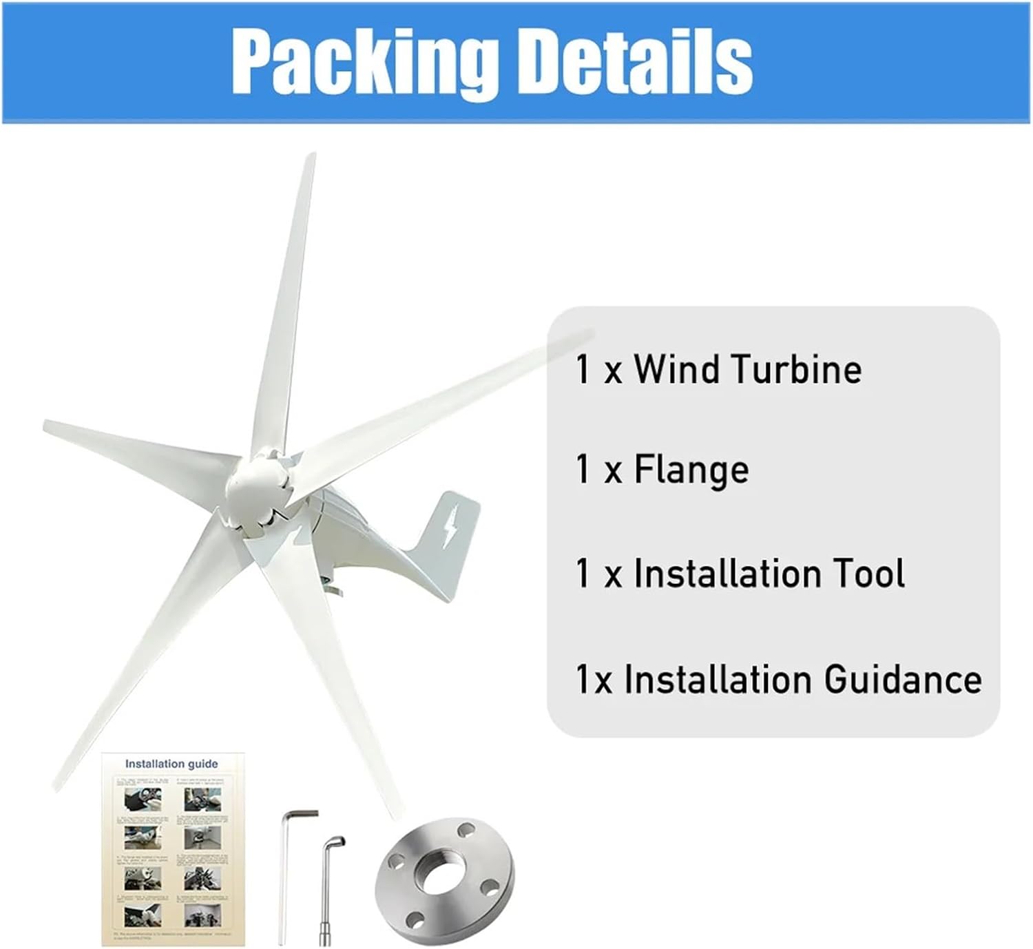 3000W Wind Turbine Generator Windmill Camping Home Appliance Electric Power Generator 24V 48V with MPPT Controller Low Starting Speed for Home(with Hybrid Charger,12V)