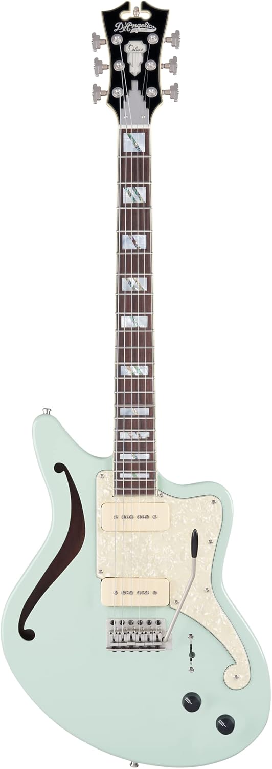 D'Angelico 6 String Solid-Body Electric Guitar, Right, Sage (DADBEDSHSAGESNTR)