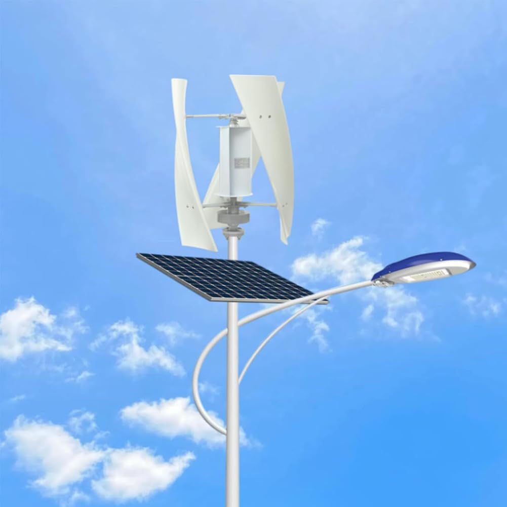 6000W Home Power Wind Turbine Generator 3 Blades Wind Power Kit for 12V/24V/48V Appliance Electric Generator Camping and Wind Turbine Systems (White)