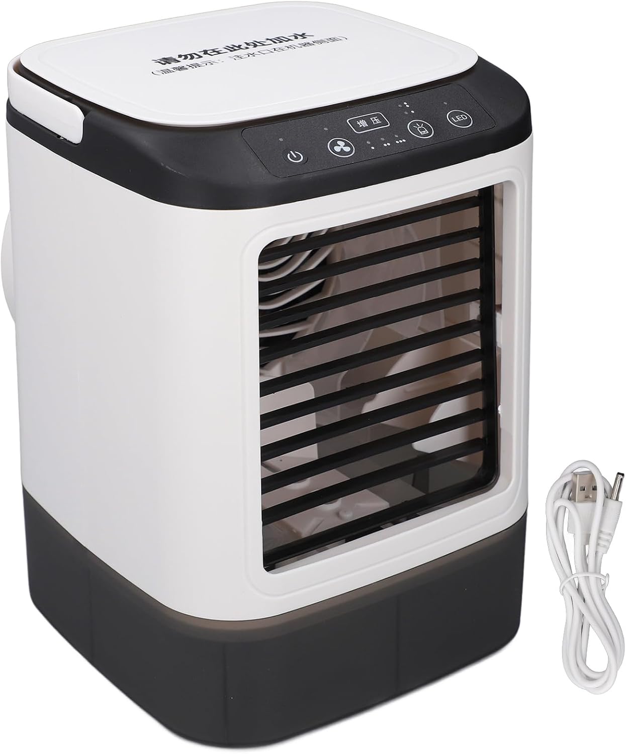 Portable Air Conditioner with 900ML Tank 7 Colors LED Evaporative Air Cooler 2 Levels Humidifier 3 Speeds Cooling Fan for Bedroom Office