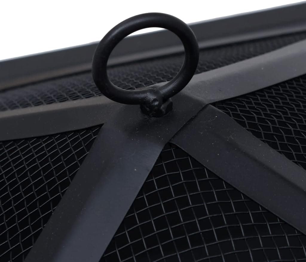 Outdoor Fire Pit Bowl Outdoor Wood Burning Grill, Fire Pit Black 17.7