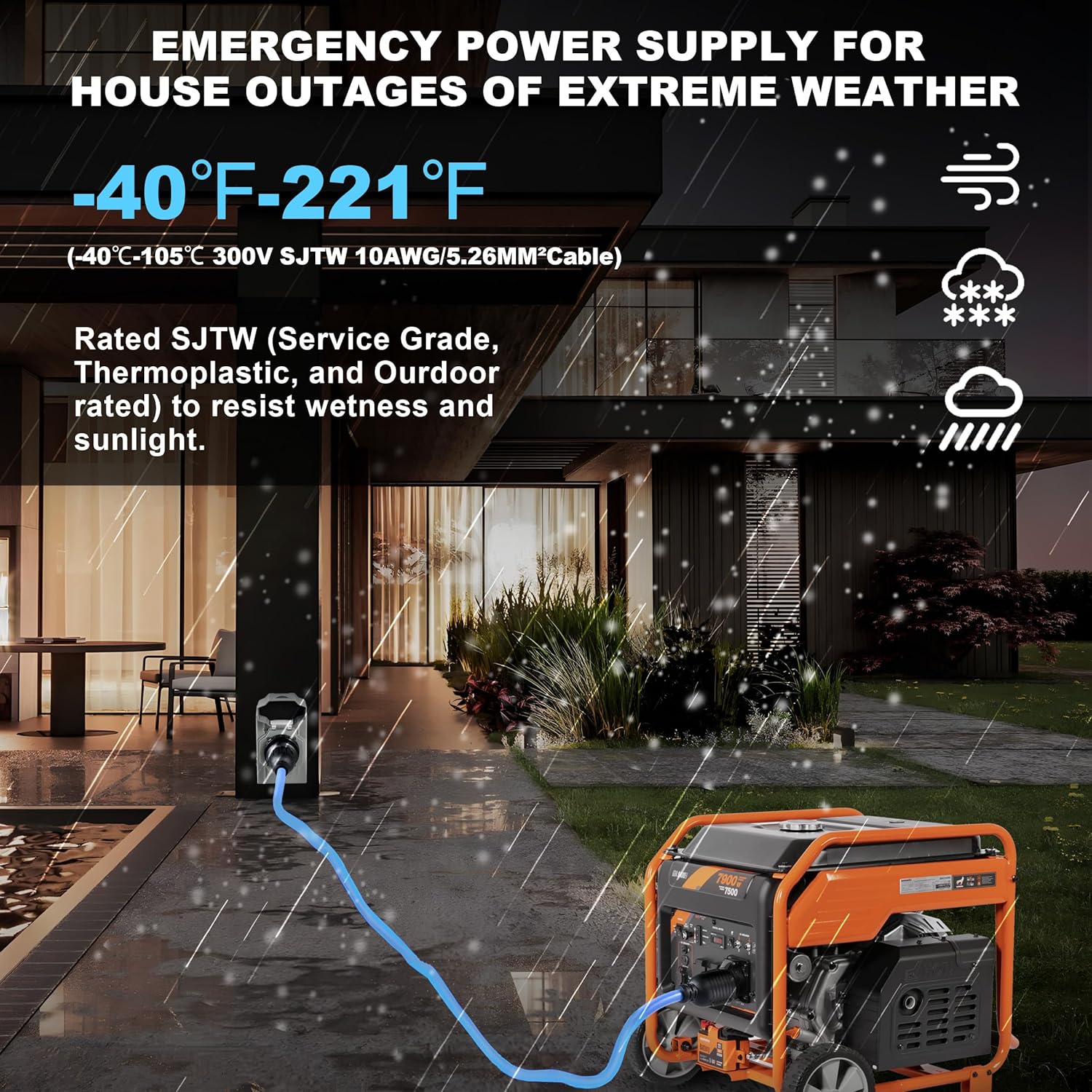 30 Amp Generator Cord and Pre-Drilled Power Inlet Box, Generator Cords 40FT, 30 Amp 125V/250V Generator Power Cord NEMA L14-30P to L14-30R, Twist Lock Connector