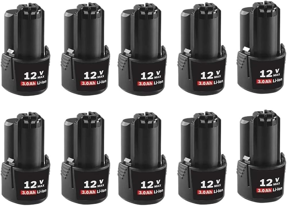 12V 3000mAh (3Ah) Replacement Li-ion Battery Compatible with Bosch BAT412A BAT414 BAT411 BAT412 - Fits D-70745GOP 2607336014 Cordless Power Tools(10 PCS)
