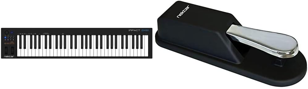 Nektar, 61-Key Impact GX61 Controller Keyboard & Nektar Sustain Pedal, 3.15 x 3.86 x 11.42 inches (NP-2)
