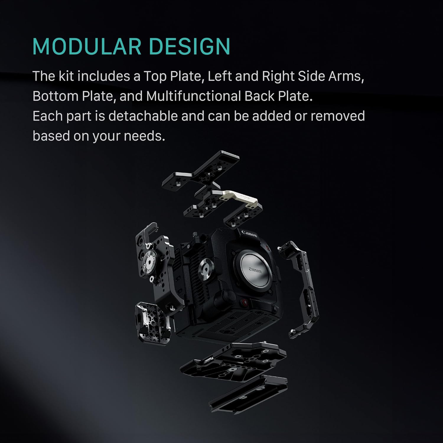 Tilta Camera Cage Advanced Kit for Canon C400 | Includes Full Cage, Rear Accessory Plate, Top Handle Extension, Shoulder Baseplate & More | Arri Rosette, NATO Rail, 3/8