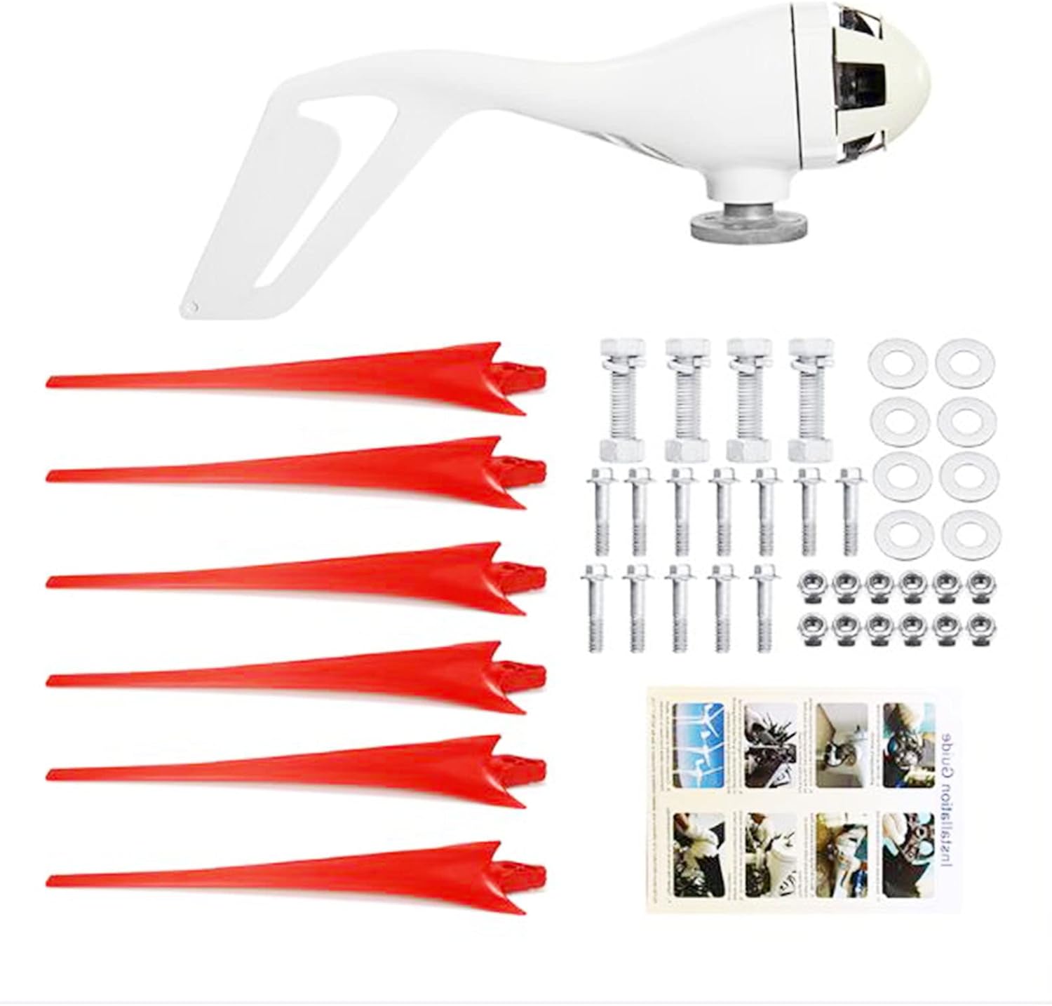 Wind Turbine Generator with Controller, 6 Blade 10000W 24V Vertical Wind Generator Kit High Power for Home Wind Solar (Blue)