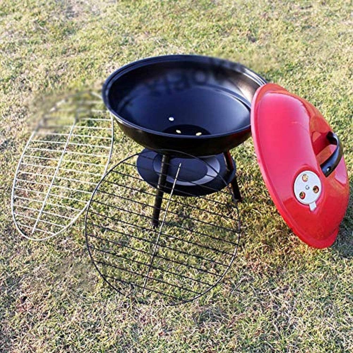 Fire Pit BBQ Grill Fire Bowl Outdoor Bowl Round Barbecue Household Stove Portable Charcoal Barbecue Grill Barbecue Heating in Winter