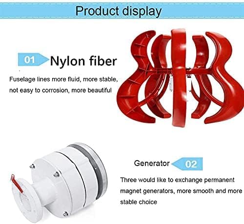 CAJUCA 4 Blades Lantern Vertical Axis Wind Turbines Generator,8000W with Controller for Home Windmill Lantern Wind Generator