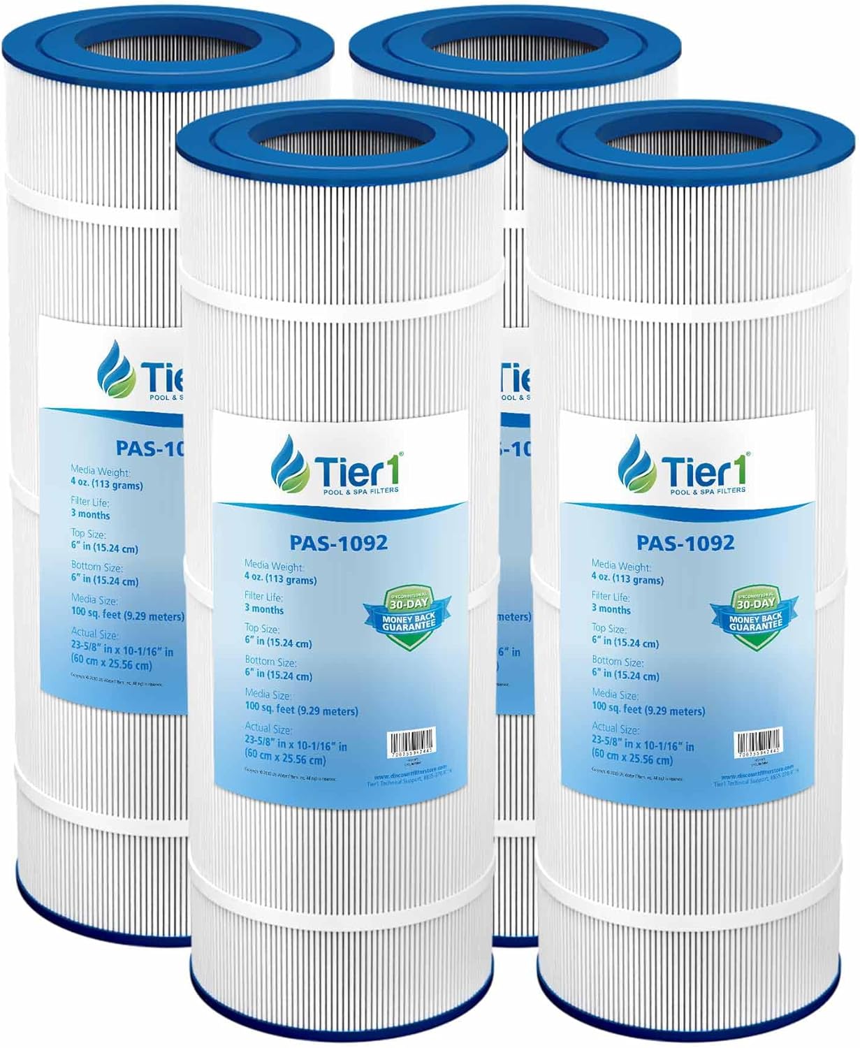 Tier1 Replacement for Pentair R173215 Pool Filter Cartridge – 4 Pack | Compatible with Pleatco PAP100, Unicel C-9410, Filbur FC-0686 | 23-5/8