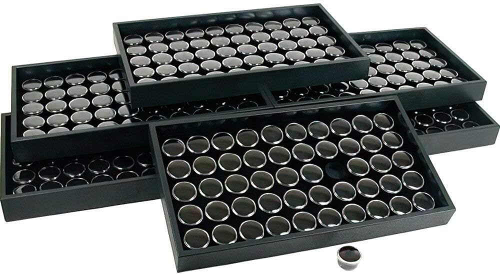 300 Gem Jars Black Foam Display & Stackable Tray