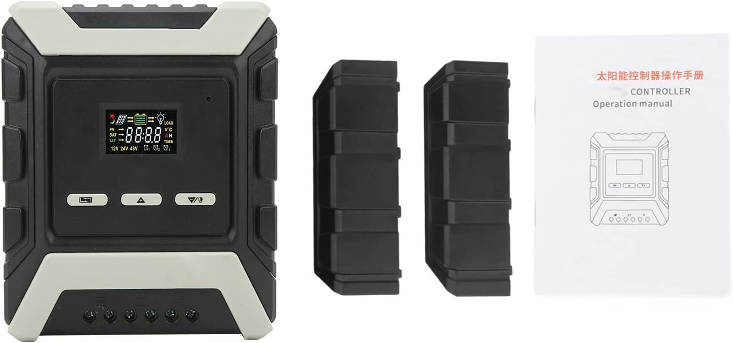 MPPT Solar Charge Controller 12V 24V 48V, Solar Panel Regulator with LCD Color Display, High Efficiency MPPT Controller for Solar PV System, Automatic Voltage Recognition (mppt-40A)