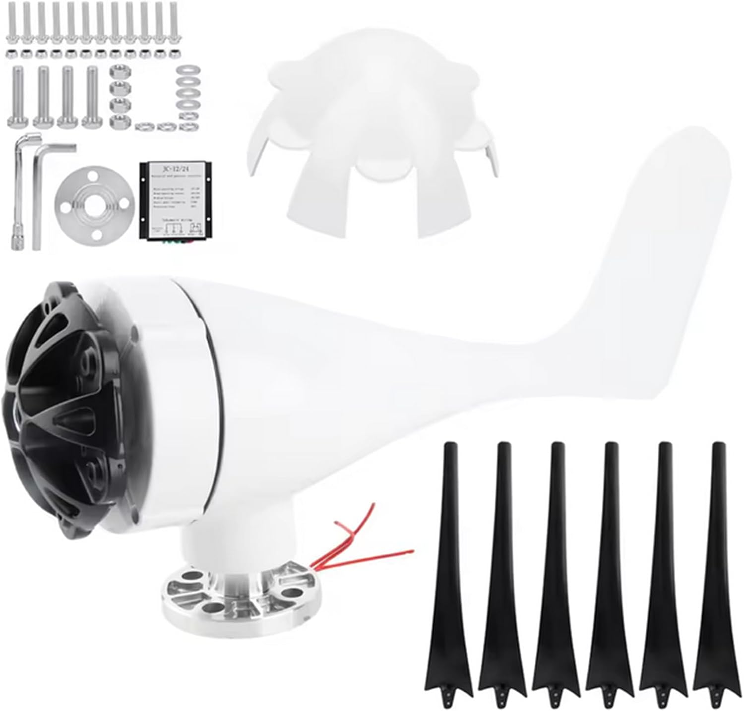 48v, 5 Blade Professional Wind Turbines 12V 24V 48V 220V Small Windmill Generator 100W-800W Industrial Solar and Wind Power Parts and Accessories (12V)