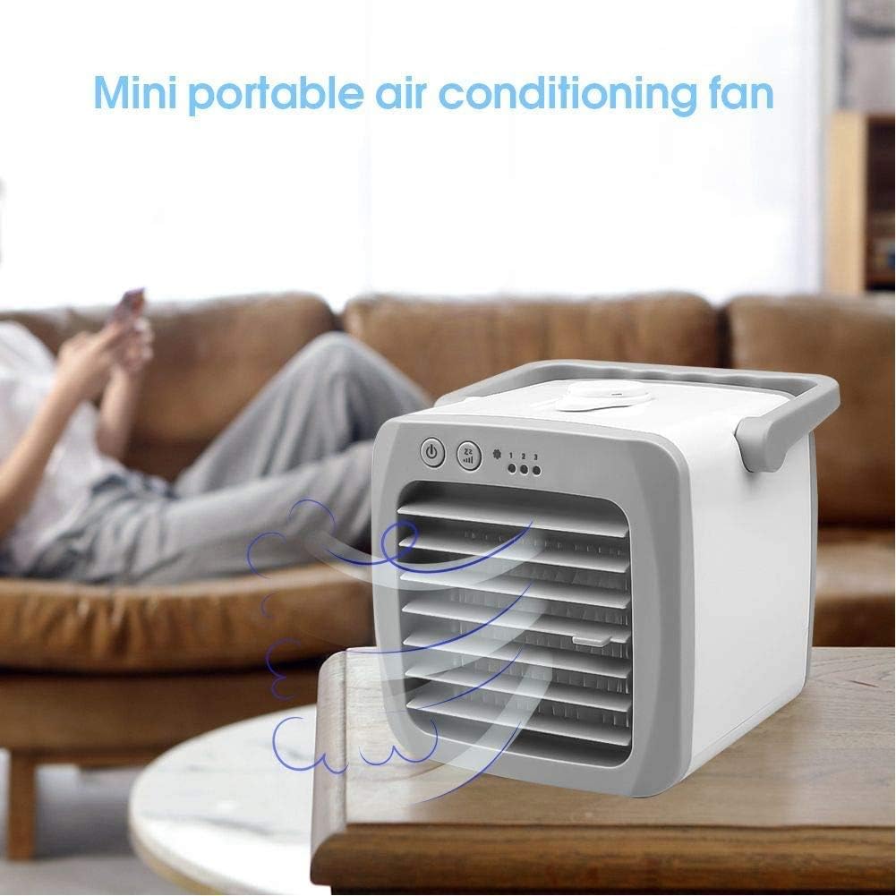 Personal Air Cooler Portable Mini USB Air Conditioner 3 in 1 Small Personal Space Air Purifier Cooler and Humidifier Air Cooler Desk Fan Cooling for Home Office Dorm Outdoors