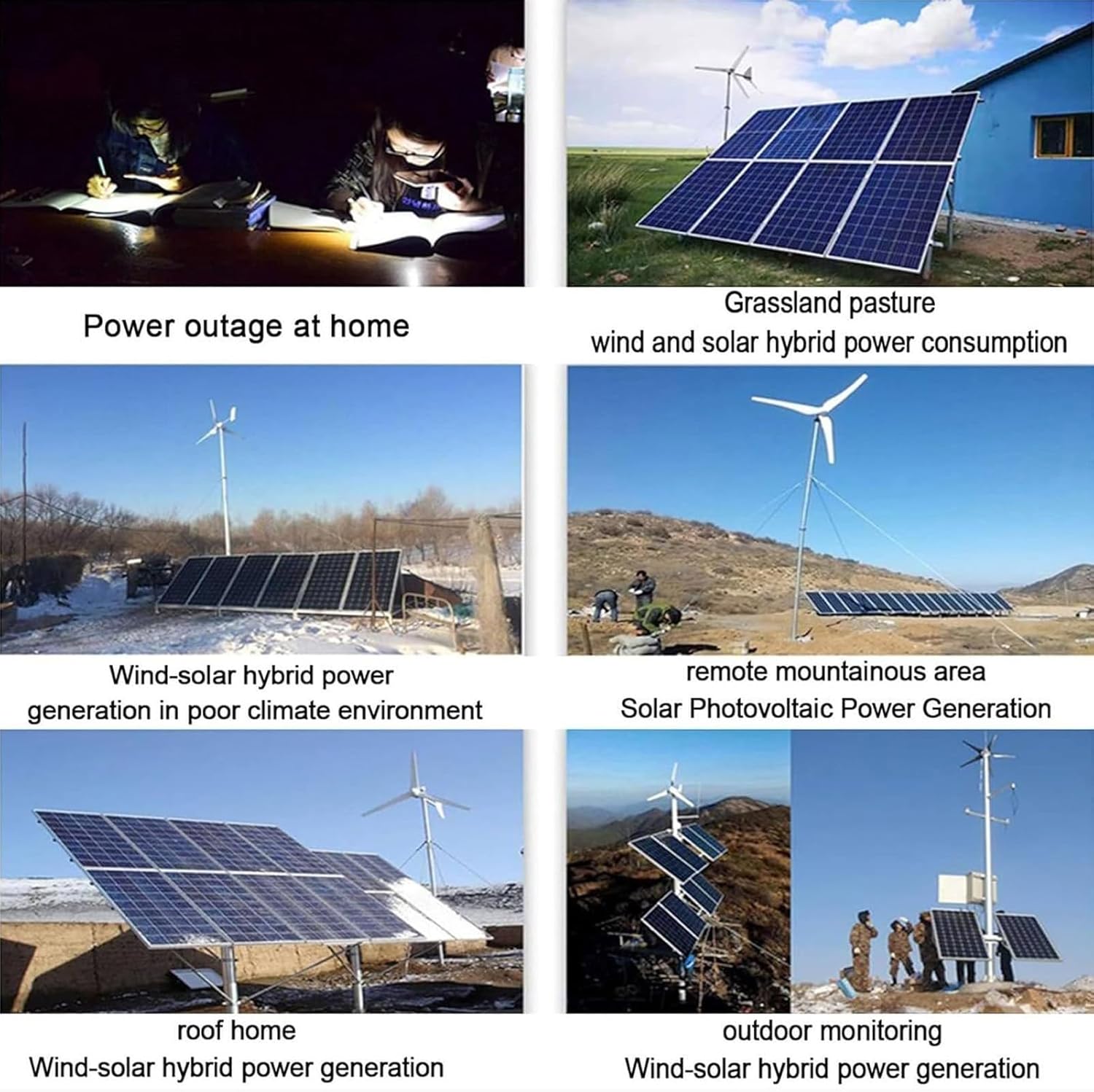 Wind-Solar MPPT Controller, 12V/24V/48V Voltage Detection, 12000W with LCD Display and Boost Charging for Home Or Off-Grid Systems(12v24v)