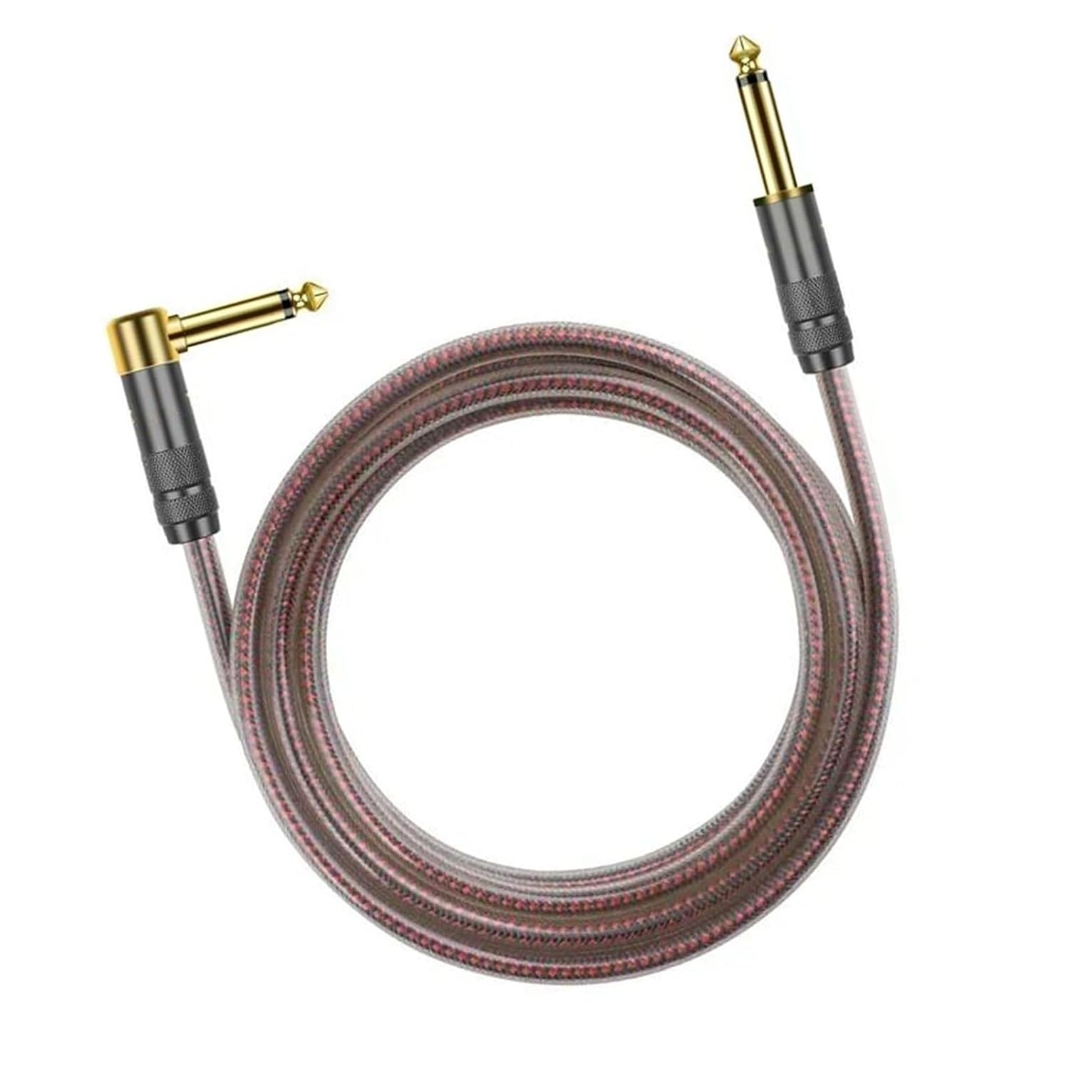 Pro Audio Cable 6.35mm Cable 1/4 Inch Right Angle Instrument Cable Professional Electric Guitar Cord for Amplifier Preamp(10m)