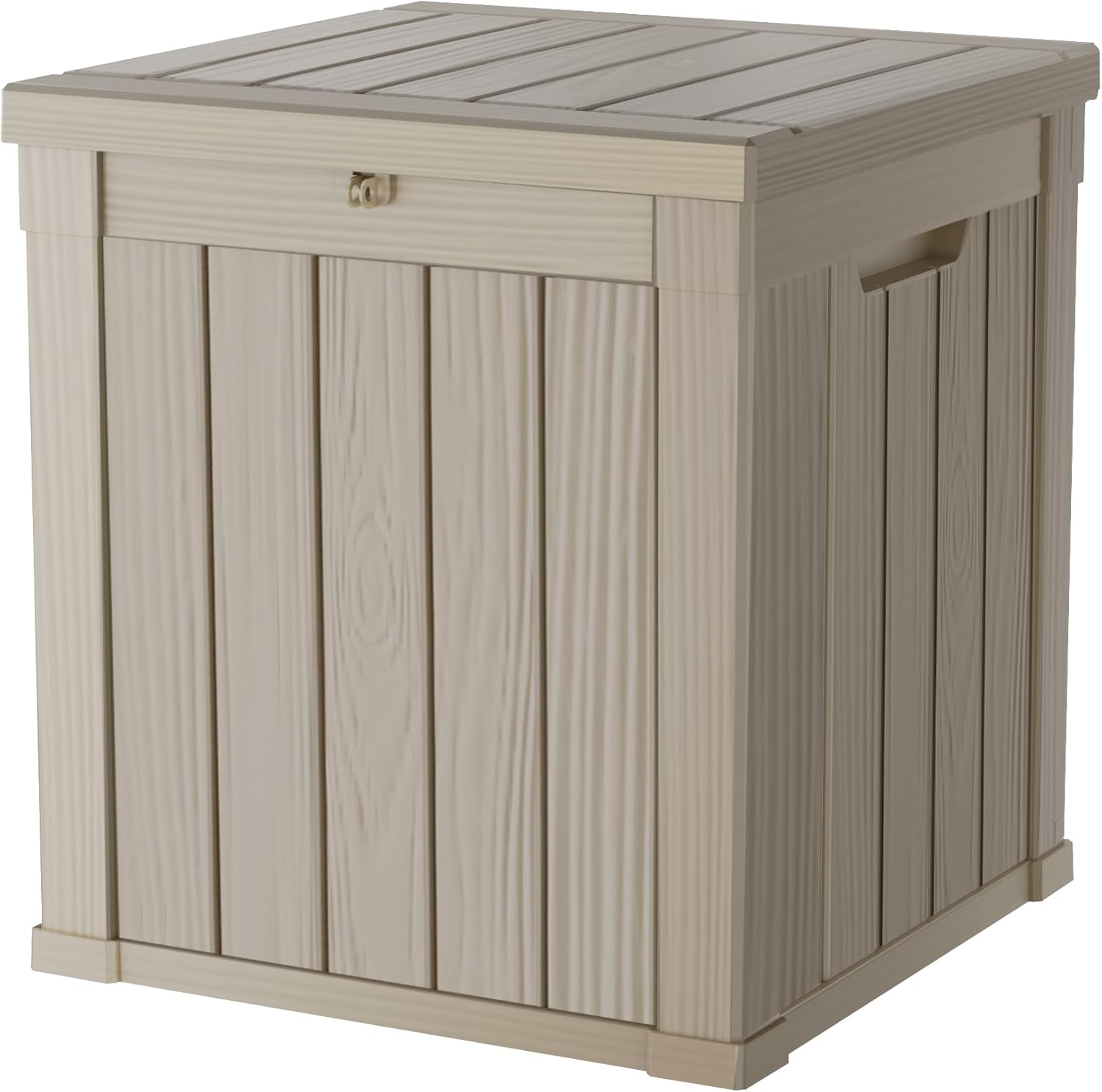 50 Gallon Double-Wall Resin Deck Box - Lockable Waterproof Outdoor Storage Box, 515lbs Capacity & Doubles as Seating for Patio Furniture - Garden Tools, Pool Accessories （Brown）