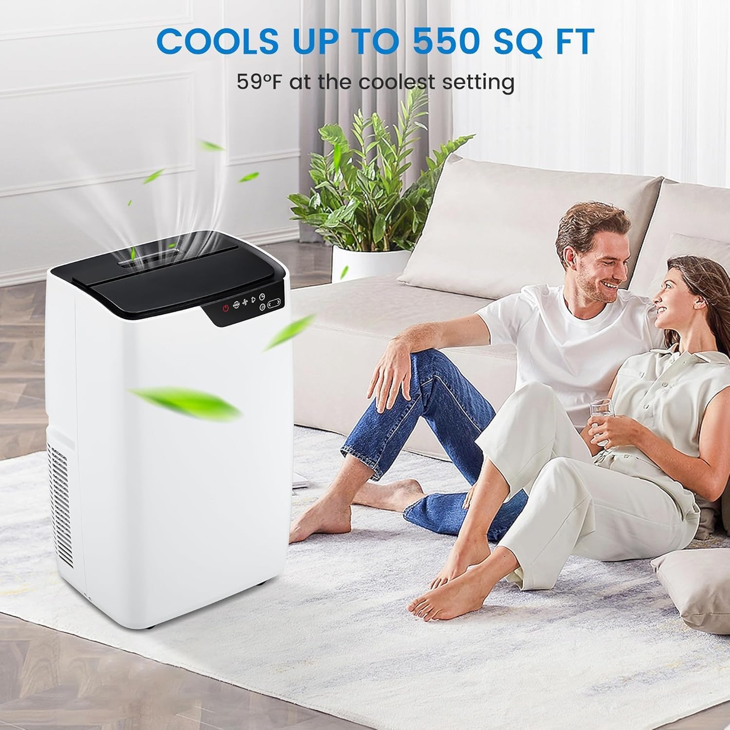 12,000 BTU Portable Air Conditioner for 550 Sq Ft 3-In-1 AC Unit with Cooling/Dehumidifier/Fan Modes, Remote, 24H Timer & Installation Kit for Home/Office/Dorm