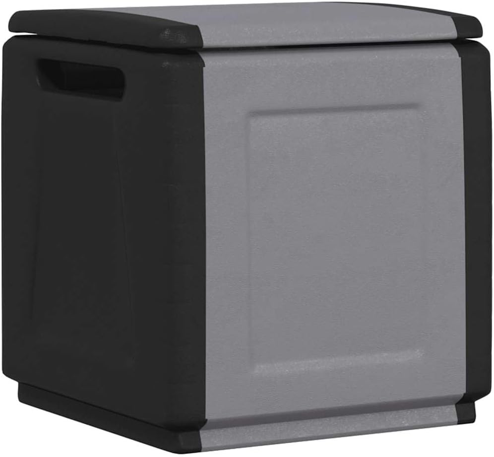 Outdoor Garden Storage Box, Dark Grey & Black 100% Polypropylene, 34.6 Gallon Deck Bin for Patio, Weather-Resistant, UV-Protected, Easy Assembly, Tool & Cushion Storage