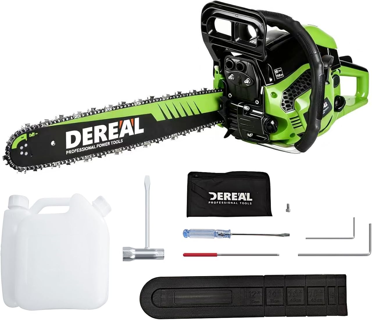 Gas Chainsaws 20 Inch Gas Powered Chainsaw 62CC CS62X-GR 2 Stroke Engine Chain Saw for Cutting Wood Outdoor Garden Farm Home