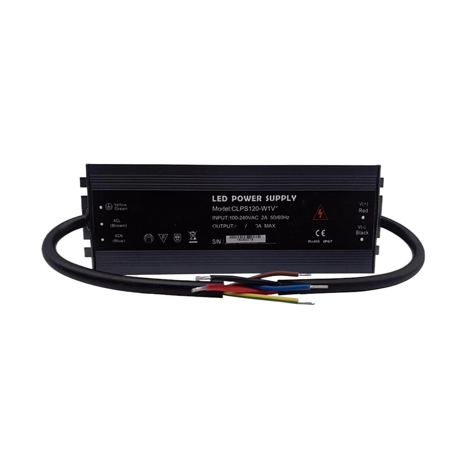 LED Light Strip Power Supply AC110V/220V to DC12V LED Driver IP67 Waterproof Ultra-Thin LED Transformer(200W)