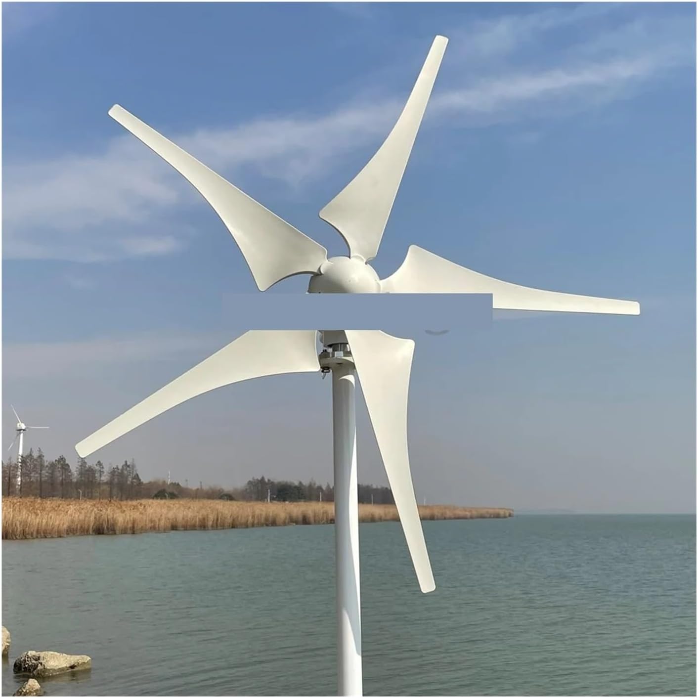 5000W Wind Turbine Generator Wind Power Complete System Kit for Home Appliance Electric Generator Camping Low Starting Speed for Home(Hybrid Control,12V)