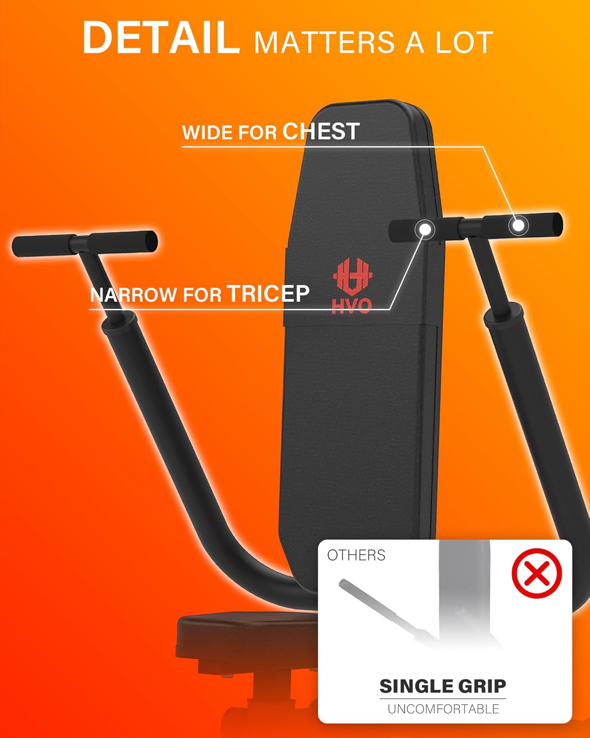 HVO Seated Dip Machine Tricep: Dip Machine Exercise for Biceps Plate Loaded Home Gym Strength Training Equipment