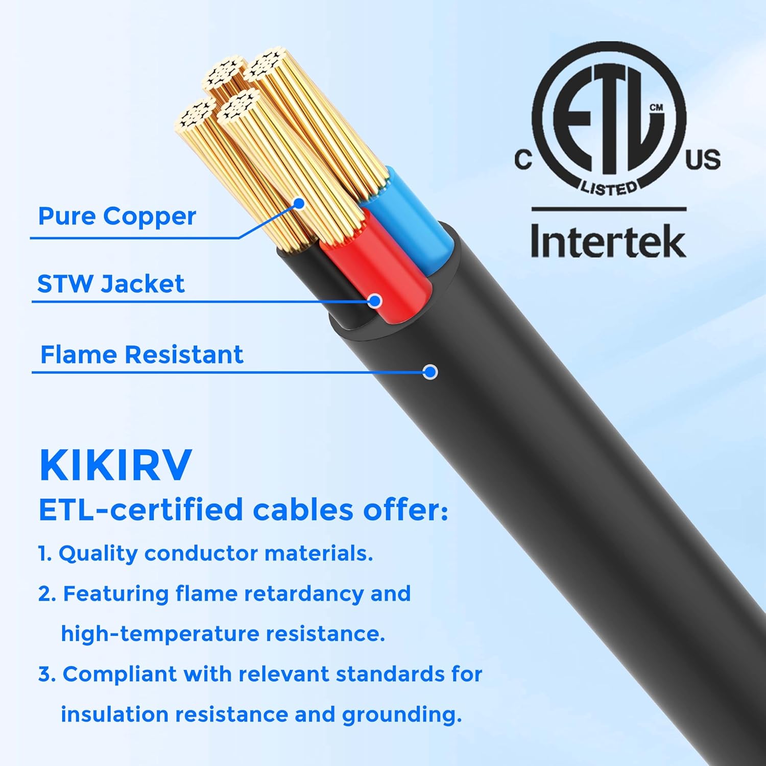 25 Feet 50 Amp Generator Cord and Power Inlet Box Combo Kit, Pure Copper Wire STW 6/3+8/1 AWG 125/250V, NEMA 14-50P to SS2-50R Twist Lock for Generator to House