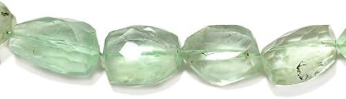 13 inch natural beads strand of 20-22mm faceted tumble green fluorite gemstone beads for DIY jewelry - necklace, bracelet, earring, ring.