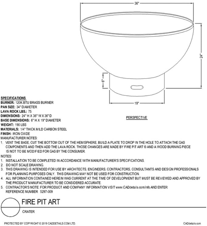 Fire Pit Art Crater Wood Fire Pit (Crater)