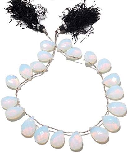 opalite pear bead, opalite beads, opal briolettes, faceted beads, 10x15mm to 12x17mm each, 10 pieces