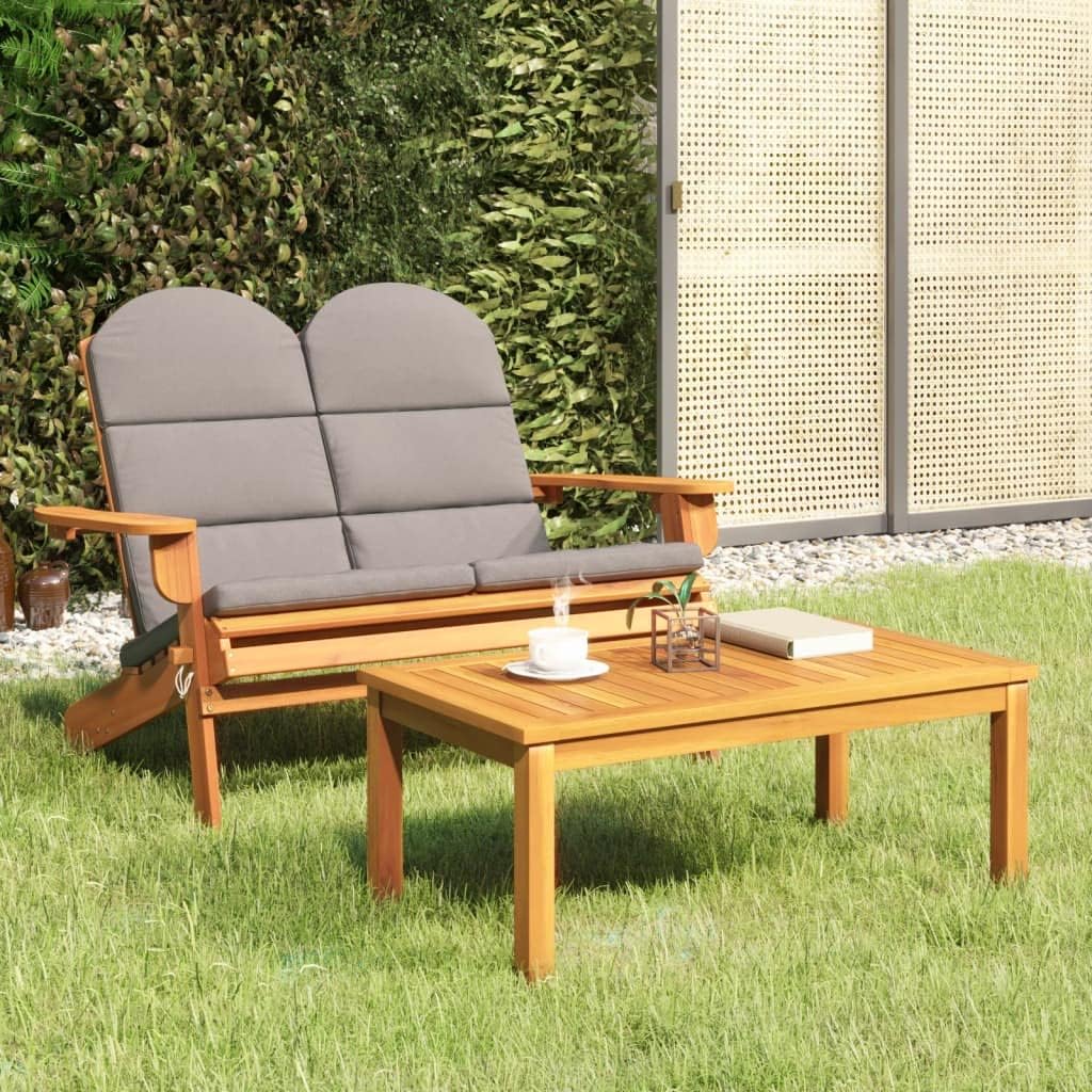2 Piece Adirondack Patio Lounge Set Solid Wood Acacia,Adirondack Patio Lounge Set with Cushions Solid Acacia Wood for Outdoor Use Furniture Sets for Patio, Lawn & Garden