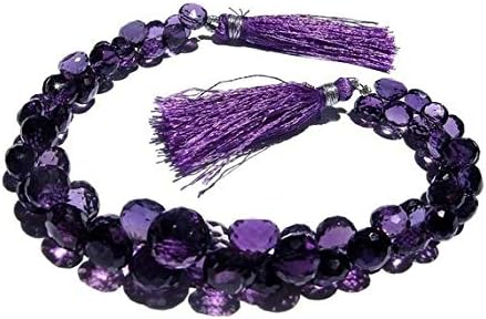 13 inch natural beads strand of 7-10mm faceted onion purple amethyst gemstone briolletes beads for DIY jewelry - necklace, bracelet, earring, ring.