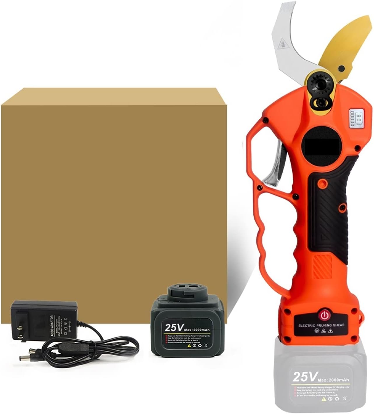 Electric Pruning Shears, 25V 40mm Cordless Electric Pruner Pruning Shear Efficient Fruit Tree Bonsai Pruning Branches Cutter 12 Hours Worktime)))