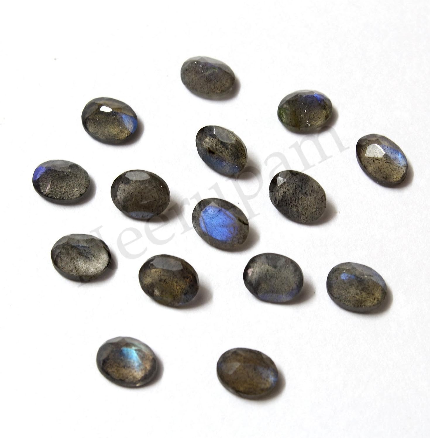 Neerupam Collection 6x4 mm Size Grey Color Natural African Labradorite AA Quality Faceted Oval Shape Loose Gemstones