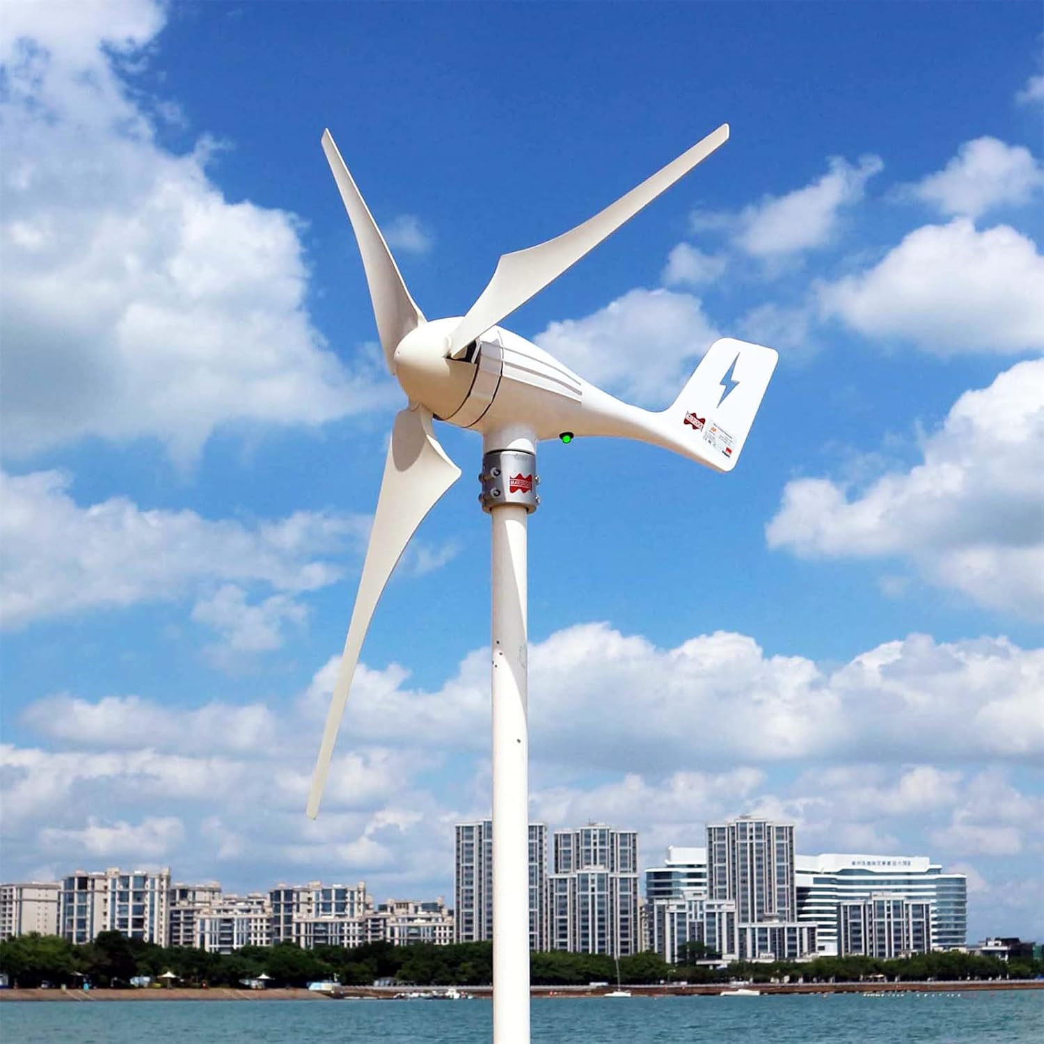 MARS ROCK 600W 24V AC Small Wind Turbine Generator Windmill with LED Indicator MPPT Controller for Wind Solar Hybrid System 2m/s Low Start Wind Speed 3 Blades(3S4-600H-24W-D)