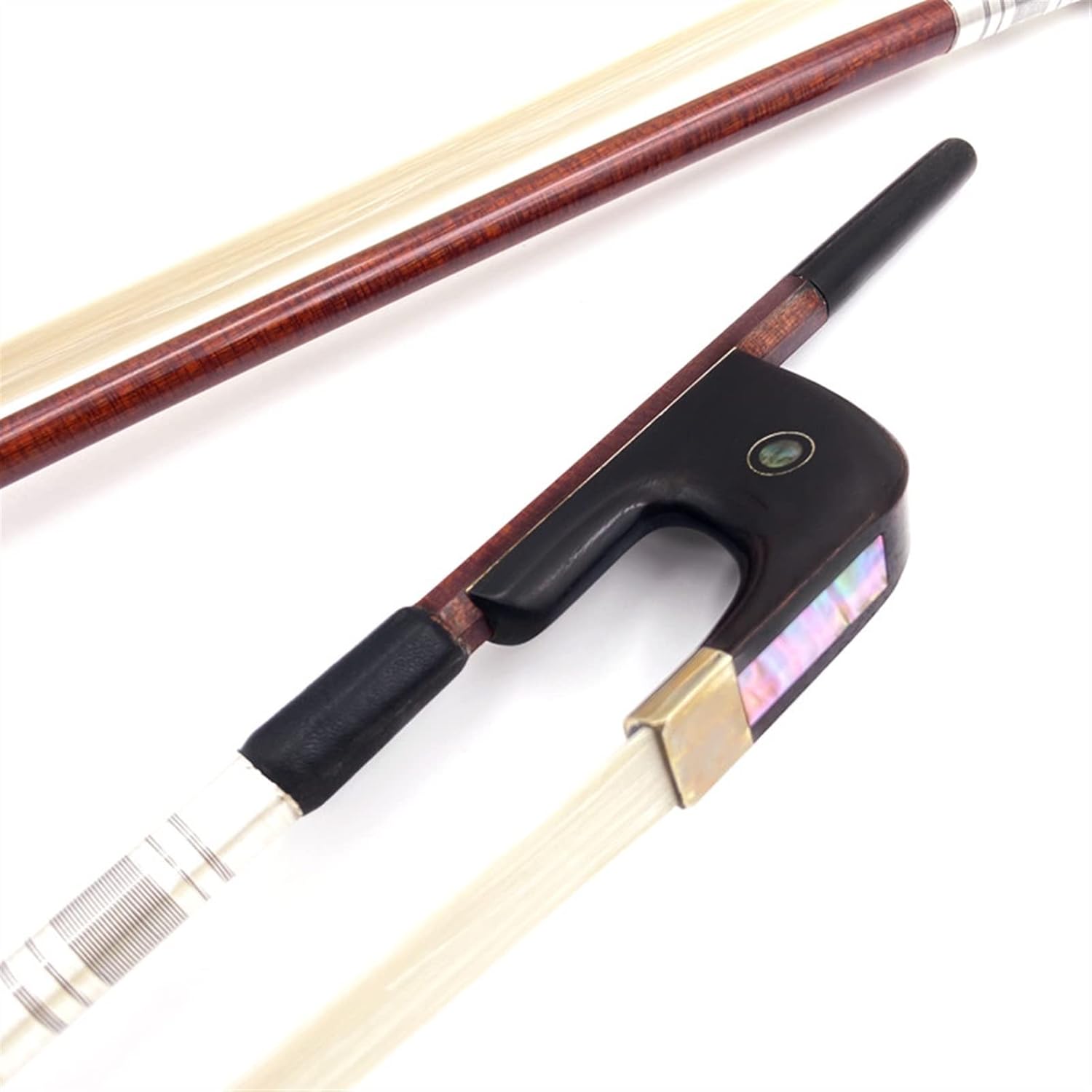 TSTS 1 Pcs Pernambuco Carbon Fiber Upright Double Bass Bow 3/4 White Horsehair Horsetail Full Size Violin Bow (Color : 02)