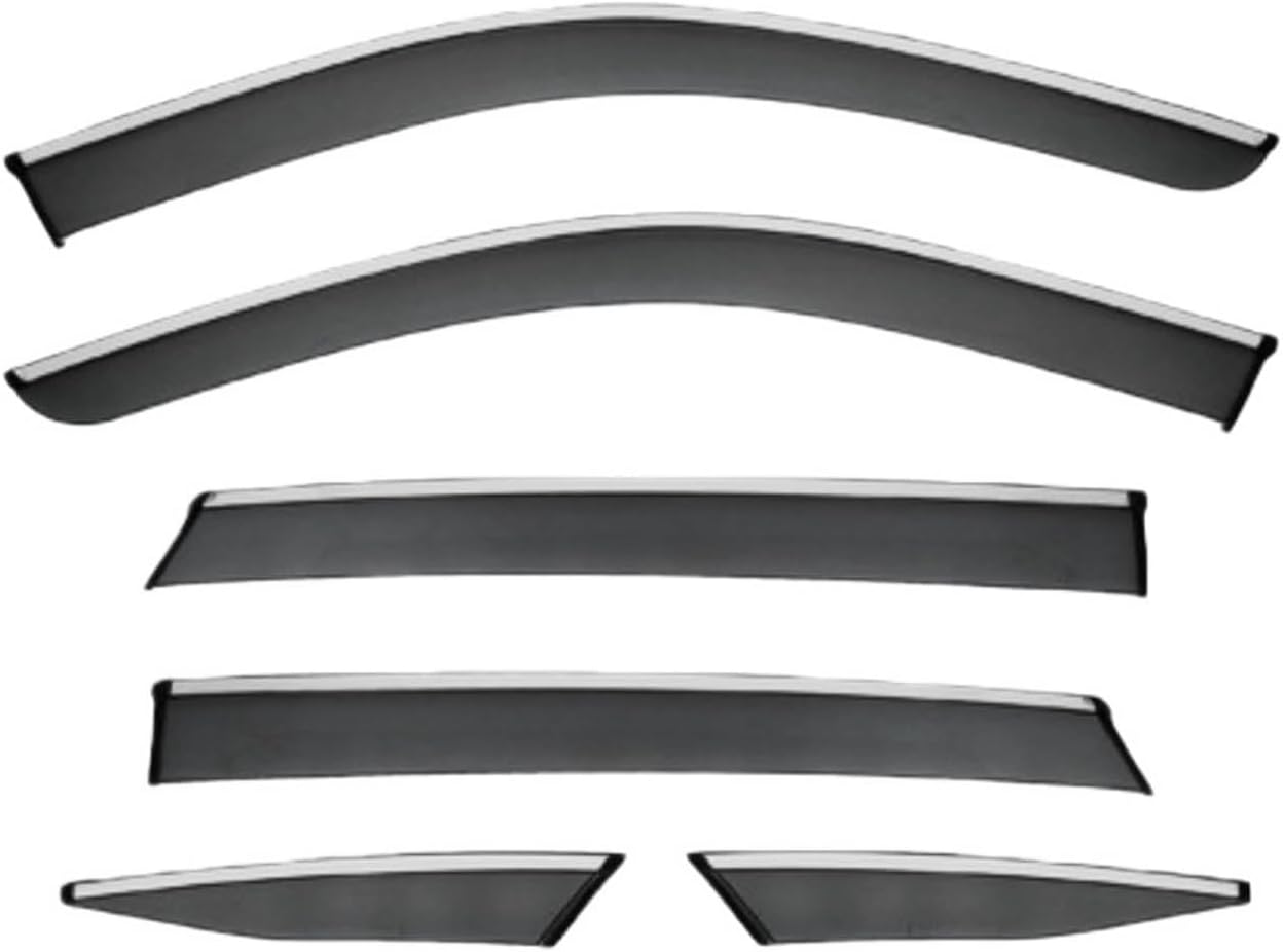 Window Deflectors for MG HS MK2-15FDE 2025+, Sun Rain Guard Window Visors Vent Shades with Bright Stripes Car Accessories,6PCS