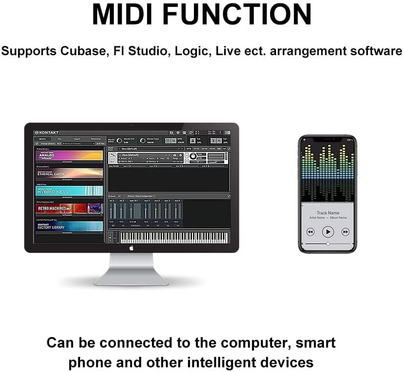 Coolmusic Portable Piano Keyboard Foldable: Portable Keyboard Piano 88 keys Semi-Weighted keyboard Electric Folding Piano Kit
