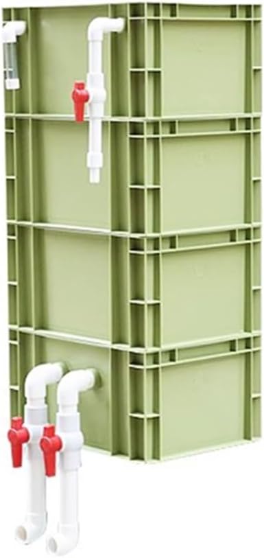 GZHERVICES Aquarium Filter Box, Turnover Box Fish Tank Filter,Filter Drip Box, External Fish Pond Water Circulation System DIY, Large Filter Kit for Ponds-No Pump & Filter Media(40x30x81cm)