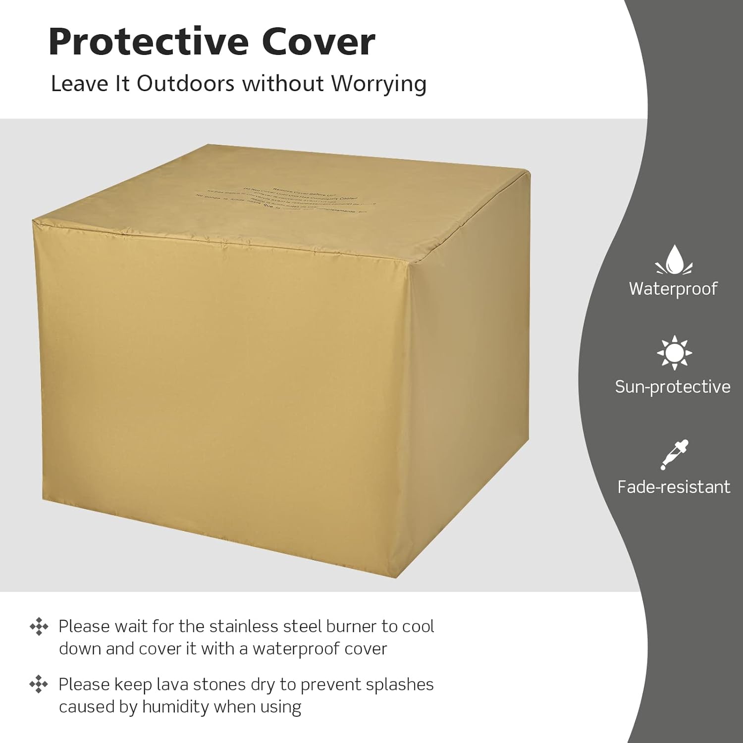 Tangkula 32 Inches Gas Fire Pit Table, 50,000 BTU Square Propane Firepit with High-Temp Resistant Tabletop, Adjustable Flame Lava Rocks and Waterproof Cover, Outdoor Fire Pit Table (Black)