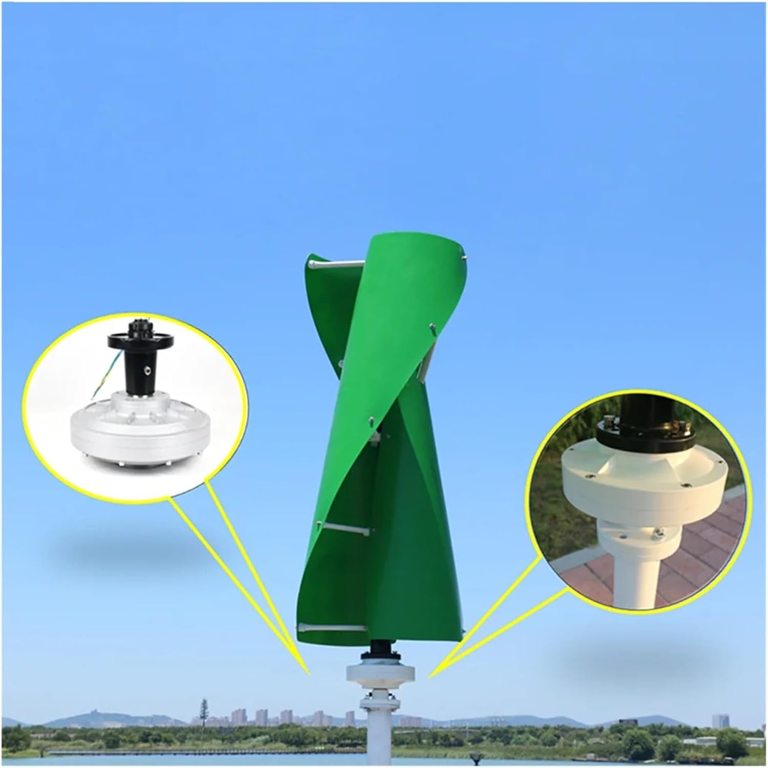 Wind Turbine Generator Kit, 200rpm 600W 24V 48V DC Generator Permanent Magnet Alternator Coreless Maglev DIY L Wind Turbine for Hybrid Solar Wind System(24V)