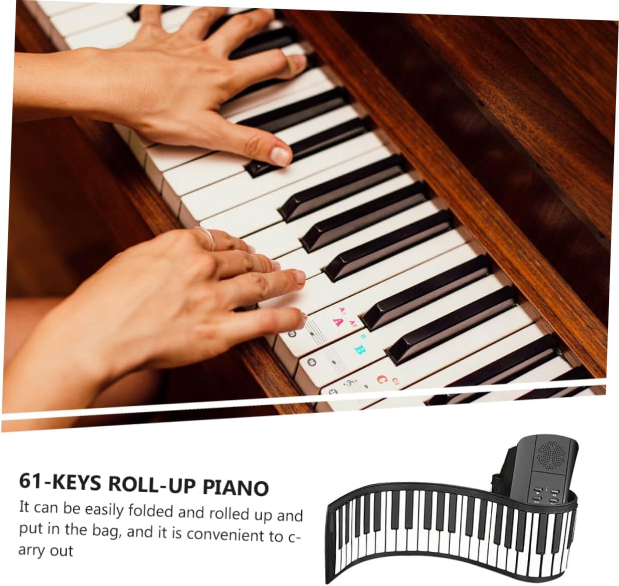 Portable Roll-up Electronic Piano Keys Silicone Keyboard for Beginners Lightweight and Easy to Carry Speaker Durable and Safe Design