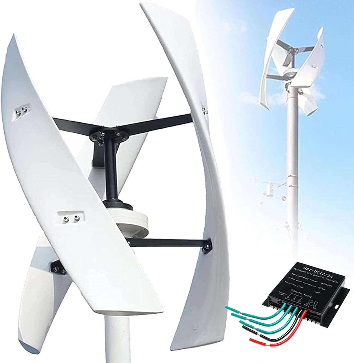 16000W Wind Turbine Vertical Wind Generator Kit 12/24/48/220V Wind Power Generator for Marine,RV,Home,Windmill Generator Suit for Hybrid Solar Wind 12V