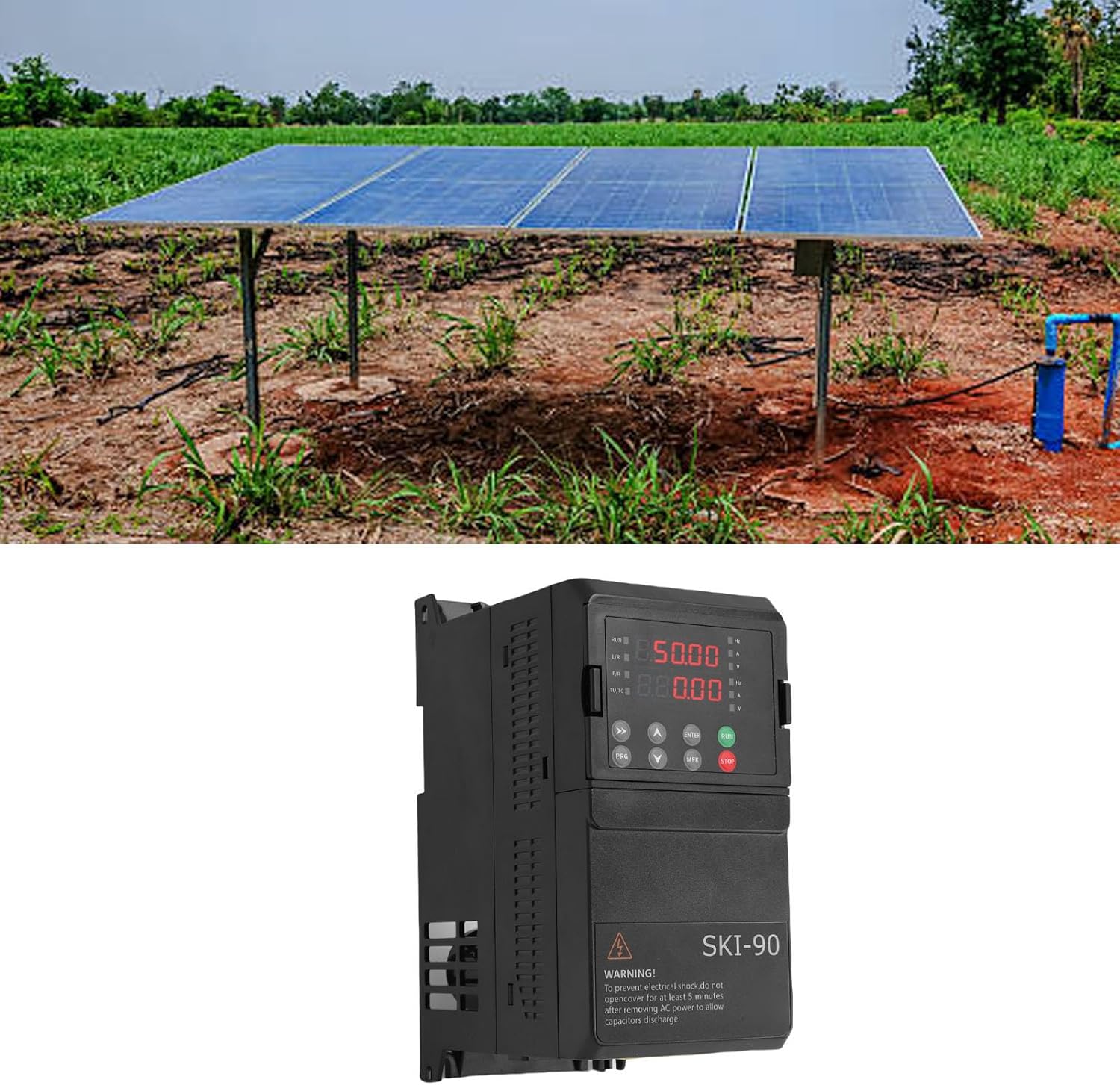 Eujgoov 1.5KW Solar PV Frequency Converter Motor Control DC250-900V 3PH for Water Pumpr Exceptional Thermal Management