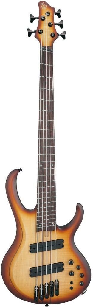 Ibanez BTB Bass Workshop Multi-scale 5-string Electric Bass - Natural Browned Burst Flat