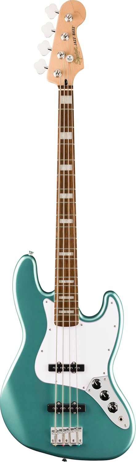 Affinity Series Active Jazz Bass, Laurel Fingerboard, White Pickguard, Mystic Sea Foam Green