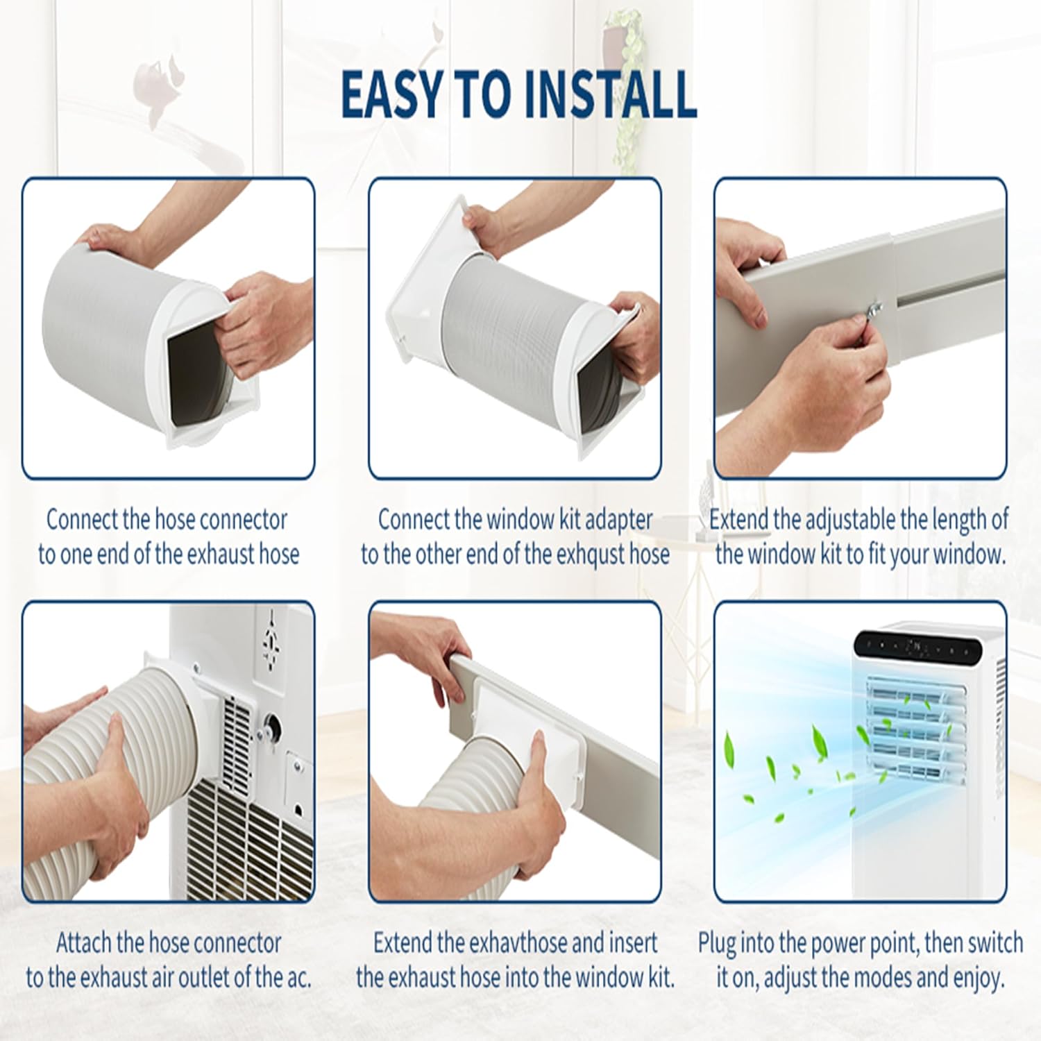 10000BTU Portable Air Conditioners w/Remote/LED Control, Free Stand Cooling Portable AC Unit for Room up to 450 sq. ft, 3-in-1 AC (Cool, Fan, Dehumidifier), 24Hrs Timer,Quiet Sleep Mode(45dB)