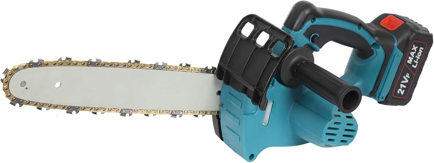Electric Cordless Chainsaw 12inch, 21V Handheld Rechargeable Chain Saw Battery Operated Chain Saw 1000W Power Chainsaw for Tree Wood Cutting Garden Pruning (12in)