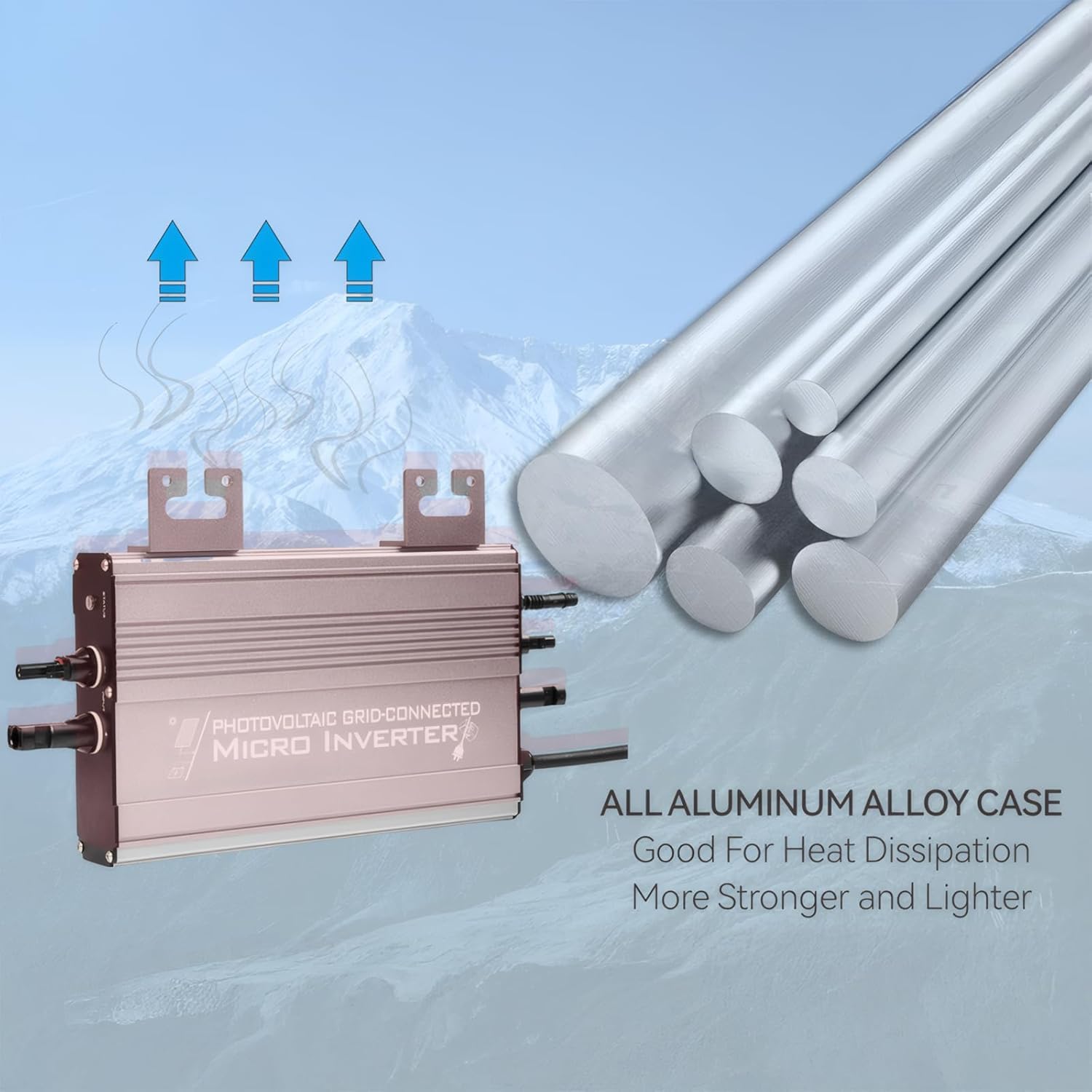 Micro Grid-Tie Inverter with Battery Storage,Multiple Connection Modes,APP Control,20V-60V PV Input, 36V/48V Battery, 180-265VAC Output (UDM-GS) (800W)